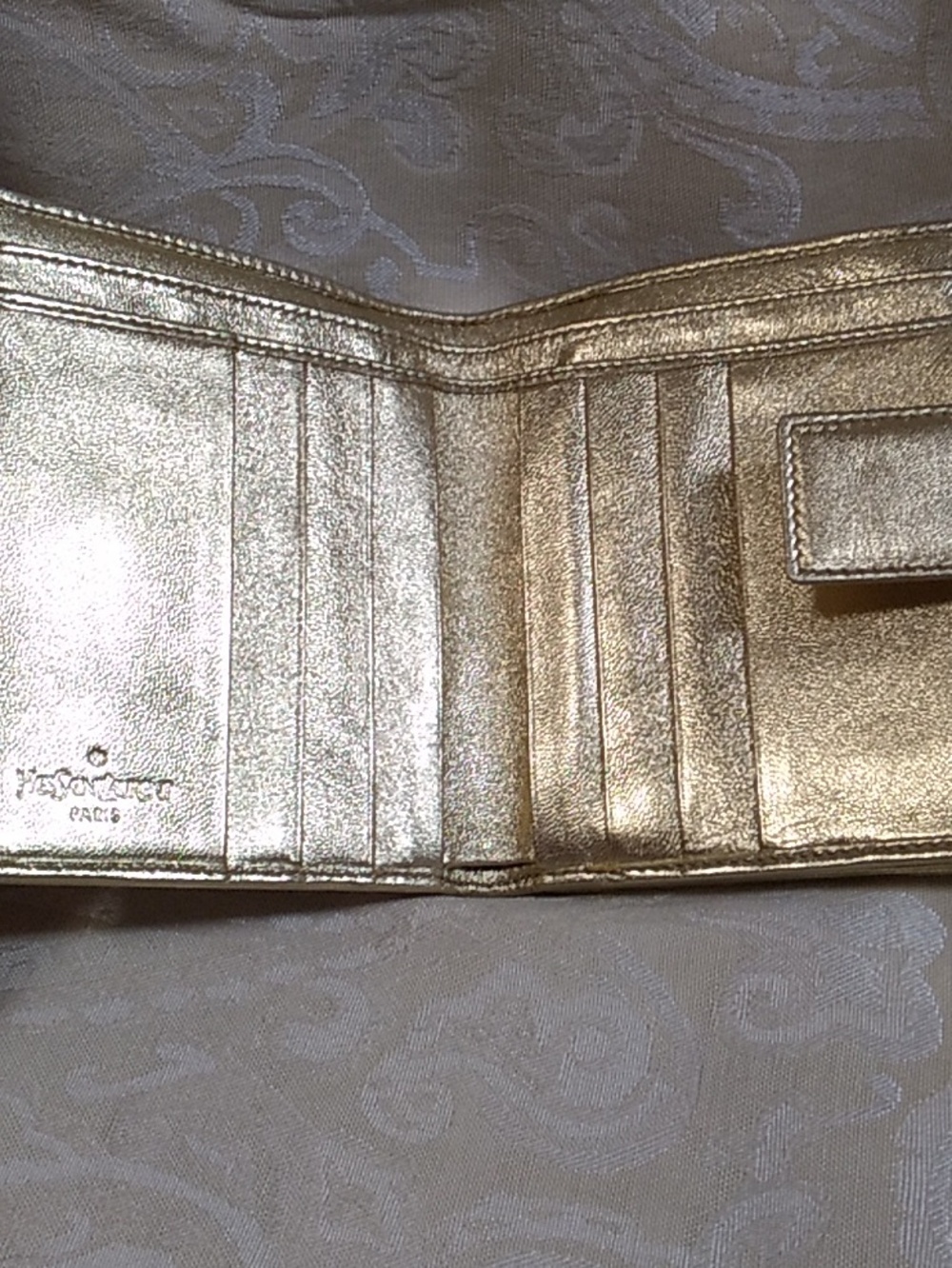 Yves Saint Laurent Gold Leather Wallet - Picture 6 of 9
